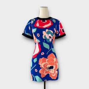 Kate Spade Jaq Vibrant Floral Short Sleeve Mini Dress Size 0